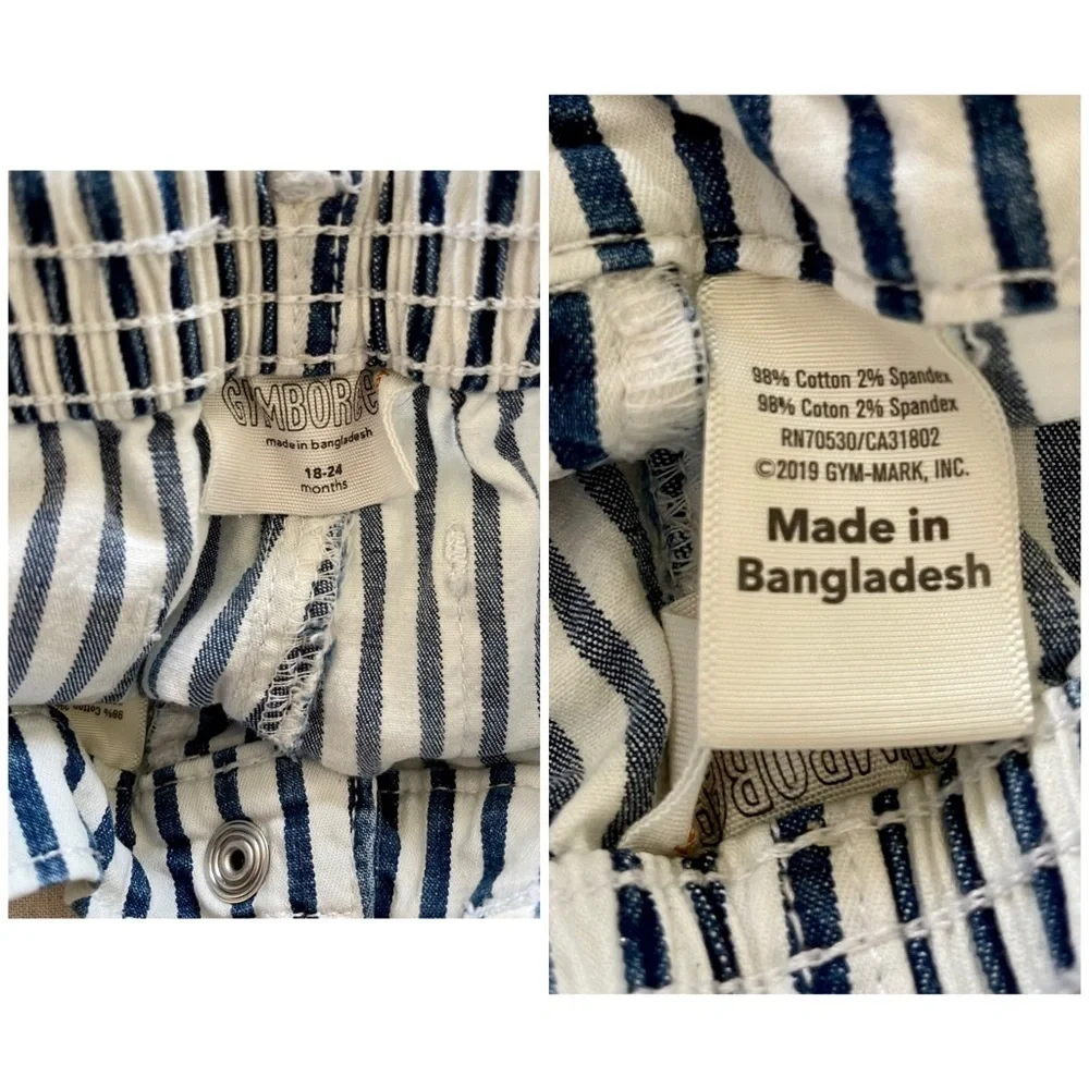 ☀️2/$22, 3/$28 Gymboree Navy Stripe Baby Denim Shorts 18-24mos